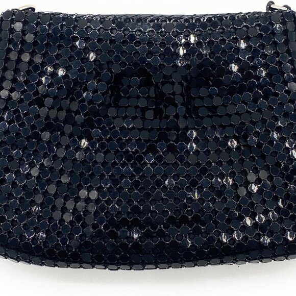 Vintage Black Metal Mesh Mini Crossbody Purse for Women with Chain, Small Evenin - Picture 2 of 5